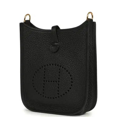 HERMÈS Pre-owned Hermes Evelyne TPM Black Clemence Gold Hardware | Thumbnail 5 HERMÈS Pre-owned Hermes Evelyne TPM Black Clemence Gold Hardware | Thumbnail 5