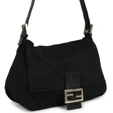 Fendi Vintage Fendi Mama Baguette Bag Black Jersey Silver Hardware | Thumbnail 2 Fendi Vintage Fendi Mama Baguette Bag Black Jersey Silver Hardware | Thumbnail 2