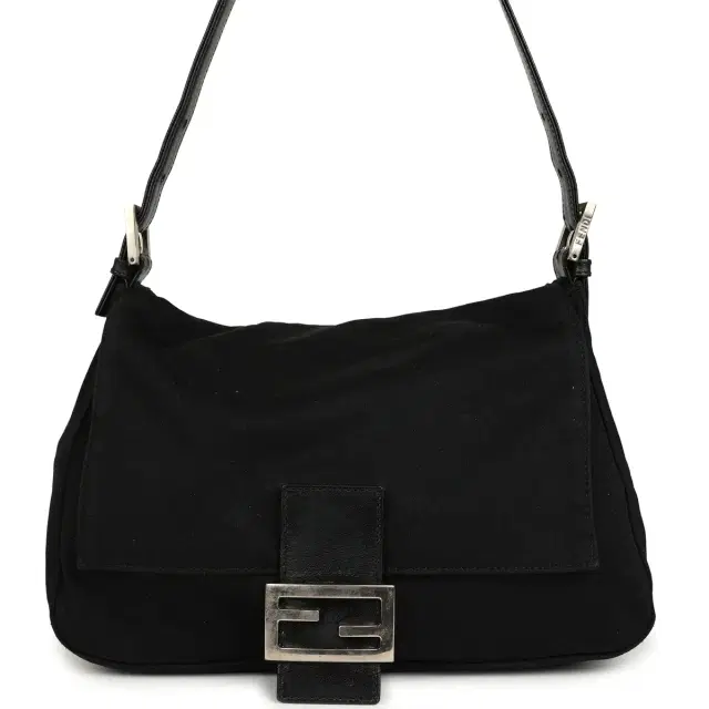 Vintage Fendi Mama Baguette Bag Black Jersey Silver Hardware Vintage Fendi Mama Baguette Bag Black Jersey Silver Hardware