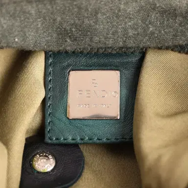 Fendi Vintage Fendi Mama Baguette Bag Dark Olive Jersey Silver Hardware | Thumbnail 10 Fendi Vintage Fendi Mama Baguette Bag Dark Olive Jersey Silver Hardware | Thumbnail 10