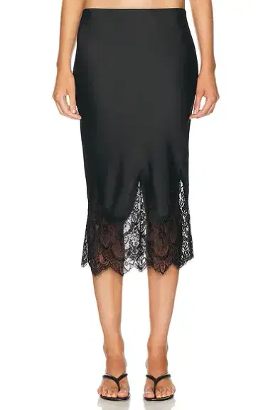Norma Kamali Bias Half Slip Dress With Lace | Thumbnail 1 Norma Kamali Bias Half Slip Dress With Lace | Thumbnail 1