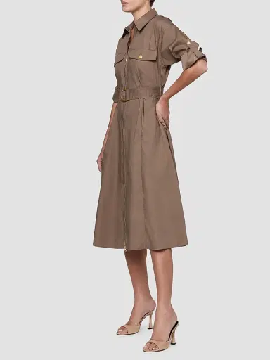 L'Agence Women's Callen Belted Zip-Front Midi Shirtdress - Cardamom - Size Large | Thumbnail 4 L'Agence Women's Callen Belted Zip-Front Midi Shirtdress - Cardamom - Size Large | Thumbnail 4