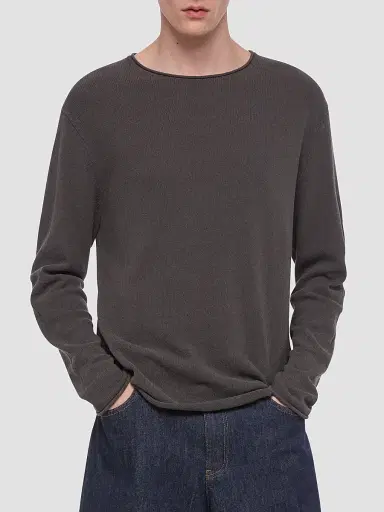 Helmut Lang Men's Textured Cotton-Nylon Sweater | Thumbnail 4 Helmut Lang Men's Textured Cotton-Nylon Sweater | Thumbnail 4