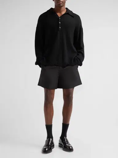 Helmut Lang Men's Relaxed Track Shorts - Black | Thumbnail 2 Helmut Lang Men's Relaxed Track Shorts - Black | Thumbnail 2