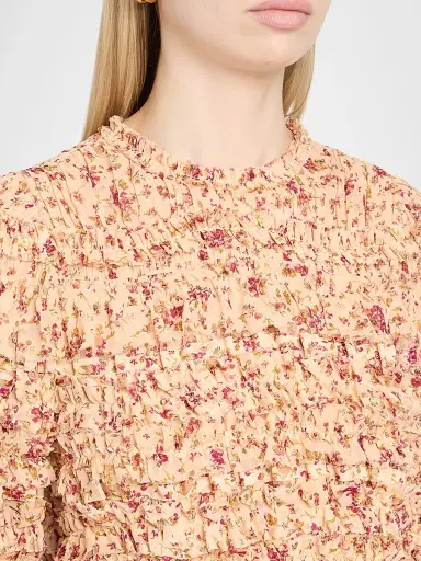 Ulla Johnson Women's Mabel Floral Ruffle Silk Top | Thumbnail 5 Ulla Johnson Women's Mabel Floral Ruffle Silk Top | Thumbnail 5