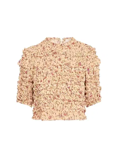 Ulla Johnson Women's Mabel Floral Ruffle Silk Top | Thumbnail 1 Ulla Johnson Women's Mabel Floral Ruffle Silk Top | Thumbnail 1