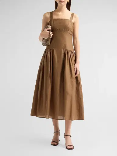 Frame Women's The Garden Basque-Waist Midi Dress | Thumbnail 2 Frame Women's The Garden Basque-Waist Midi Dress | Thumbnail 2