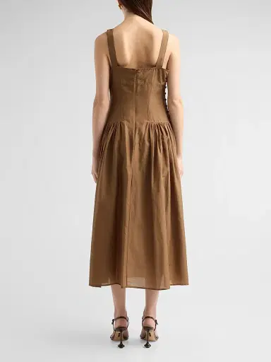 Frame Women's The Garden Basque-Waist Midi Dress | Thumbnail 3 Frame Women's The Garden Basque-Waist Midi Dress | Thumbnail 3