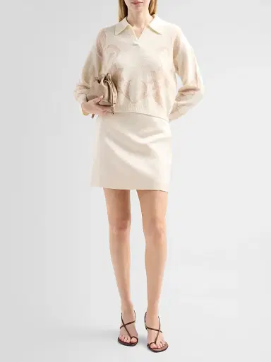 Design History Women's Delia Wool-Blend Knitted Top - Dove Combo | Thumbnail 2 Design History Women's Delia Wool-Blend Knitted Top - Dove Combo | Thumbnail 2