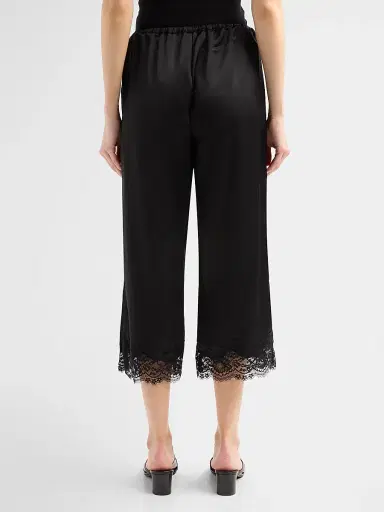 Design History Women's Magdalena Lace-Trim Satin Pants - Black | Thumbnail 3 Design History Women's Magdalena Lace-Trim Satin Pants - Black | Thumbnail 3