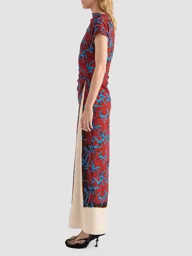 Proenza Schouler Women's Anais Printed Stretch Cady Layered Maxi Dress - Madder Multi | Thumbnail 5 Proenza Schouler Women's Anais Printed Stretch Cady Layered Maxi Dress - Madder Multi | Thumbnail 5