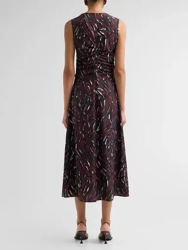 Proenza Schouler White Label Women's Clem Printed Soft Twill Midi Dress | Thumbnail 3 Proenza Schouler White Label Women's Clem Printed Soft Twill Midi Dress | Thumbnail 3