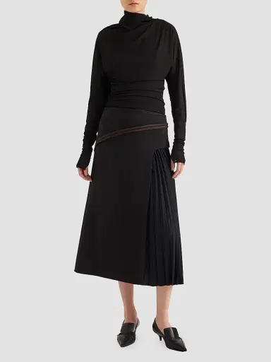 Proenza Schouler Women's Golda Gauzy Jersey Top - Black | Thumbnail 2 Proenza Schouler Women's Golda Gauzy Jersey Top - Black | Thumbnail 2