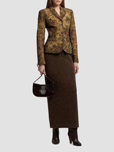 Ralph Lauren Collection Women's Fontaine Textured Tweed Pencil Skirt - Brown | Thumbnail 2 Ralph Lauren Collection Women's Fontaine Textured Tweed Pencil Skirt - Brown | Thumbnail 2