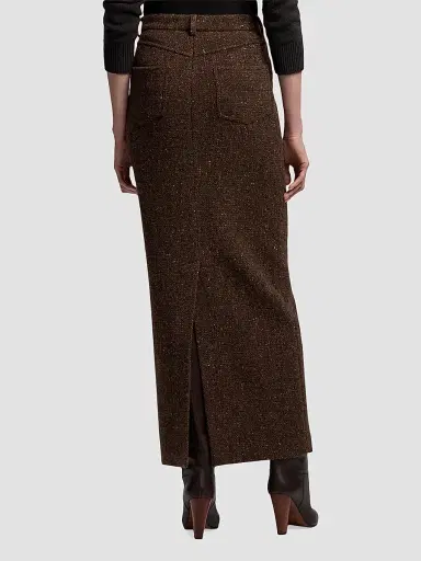 Ralph Lauren Collection Women's Fontaine Textured Tweed Pencil Skirt - Brown | Thumbnail 3 Ralph Lauren Collection Women's Fontaine Textured Tweed Pencil Skirt - Brown | Thumbnail 3