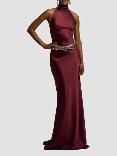 Ralph Lauren Collection Women's Chilton Satin Halter Gown - Red | Thumbnail 2 Ralph Lauren Collection Women's Chilton Satin Halter Gown - Red | Thumbnail 2