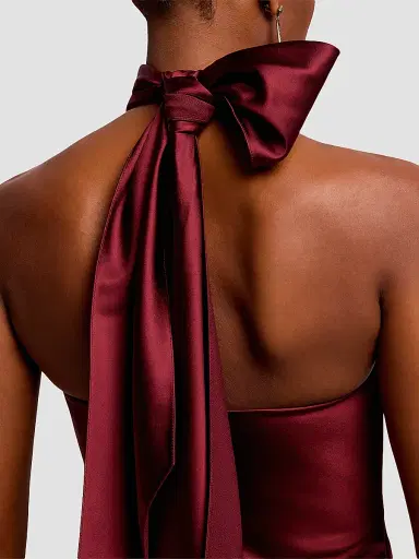Ralph Lauren Collection Women's Chilton Satin Halter Blouse - Red | Thumbnail 6 Ralph Lauren Collection Women's Chilton Satin Halter Blouse - Red | Thumbnail 6