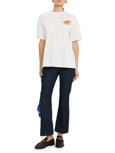 Damson Madder Women's Spritz Crewneck Boyfriend T-Shirt - White | Thumbnail 2 Damson Madder Women's Spritz Crewneck Boyfriend T-Shirt - White | Thumbnail 2