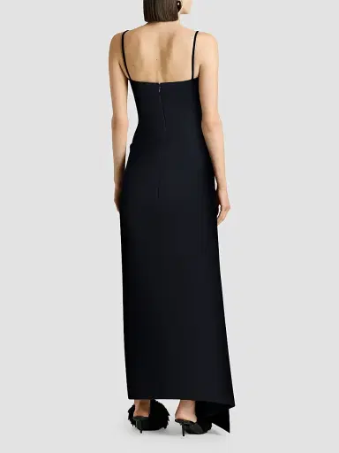 Givenchy Women's Sliced Long Slashed Dress in Crepe Cady | Thumbnail 4 Givenchy Women's Sliced Long Slashed Dress in Crepe Cady | Thumbnail 4