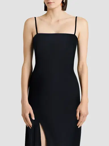 Givenchy Women's Sliced Long Slashed Dress in Crepe Cady | Thumbnail 5 Givenchy Women's Sliced Long Slashed Dress in Crepe Cady | Thumbnail 5