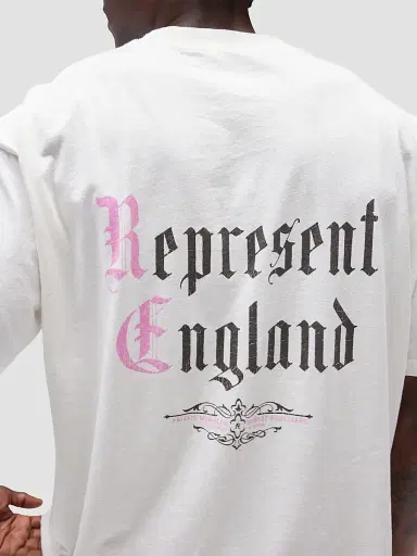 Represent Men's Private Members Cotton-Blend T-Shirt - Flat White | Thumbnail 4 Represent Men's Private Members Cotton-Blend T-Shirt - Flat White | Thumbnail 4