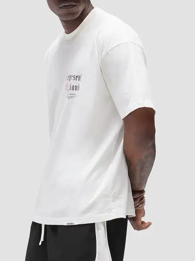 Represent Men's Private Members Cotton-Blend T-Shirt - Flat White | Thumbnail 6 Represent Men's Private Members Cotton-Blend T-Shirt - Flat White | Thumbnail 6