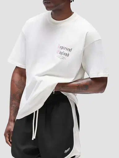 Represent Men's Private Members Cotton-Blend T-Shirt - Flat White | Thumbnail 7 Represent Men's Private Members Cotton-Blend T-Shirt - Flat White | Thumbnail 7