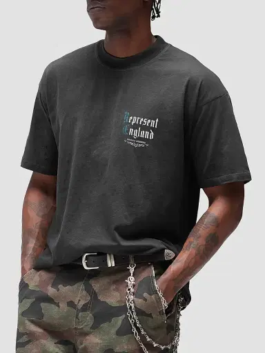 Represent Men's Private Members Cotton-Blend T-Shirt - Stained Black | Thumbnail 5 Represent Men's Private Members Cotton-Blend T-Shirt - Stained Black | Thumbnail 5