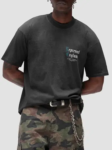 Represent Men's Private Members Cotton-Blend T-Shirt - Stained Black | Thumbnail 6 Represent Men's Private Members Cotton-Blend T-Shirt - Stained Black | Thumbnail 6