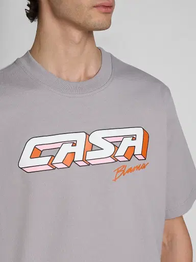 Casablanca Men's Casa Racing 3D Printed Cotton Crewneck T-Shirt | Thumbnail 5 Casablanca Men's Casa Racing 3D Printed Cotton Crewneck T-Shirt | Thumbnail 5