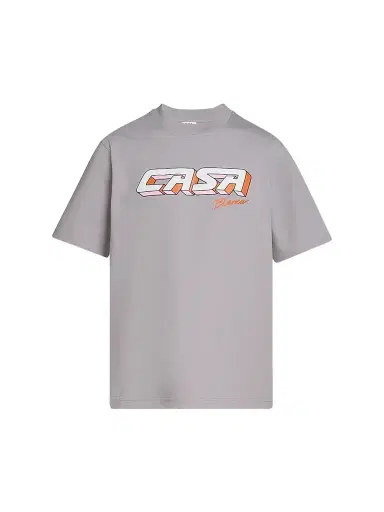 Casablanca Men's Casa Racing 3D Printed Cotton Crewneck T-Shirt | Thumbnail 1 Casablanca Men's Casa Racing 3D Printed Cotton Crewneck T-Shirt | Thumbnail 1