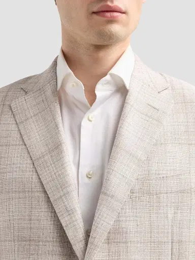 Canali Men's Abstract Plaid Wool-Silk-Linen Sport Coat - Beige | Thumbnail 5 Canali Men's Abstract Plaid Wool-Silk-Linen Sport Coat - Beige | Thumbnail 5