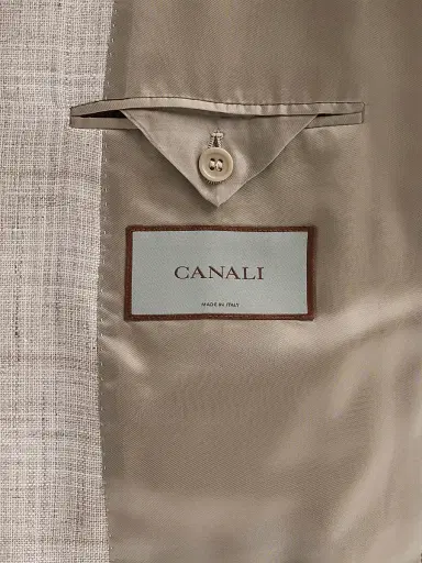 Canali Men's Abstract Plaid Wool-Silk-Linen Sport Coat - Beige | Thumbnail 6 Canali Men's Abstract Plaid Wool-Silk-Linen Sport Coat - Beige | Thumbnail 6