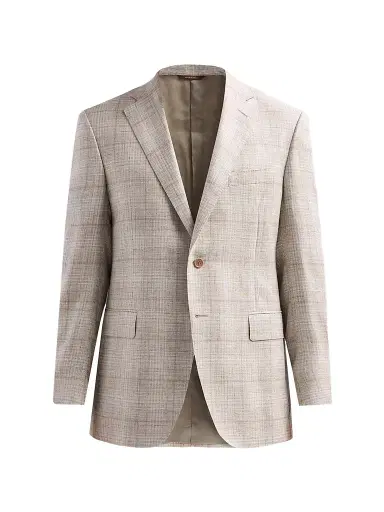 Canali Men's Abstract Plaid Wool-Silk-Linen Sport Coat - Beige | Thumbnail 1 Canali Men's Abstract Plaid Wool-Silk-Linen Sport Coat - Beige | Thumbnail 1