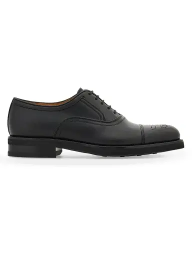 Ferragamo Men's Sebastiano Leather Oxford Brogues - Nero | Thumbnail 1 Ferragamo Men's Sebastiano Leather Oxford Brogues - Nero | Thumbnail 1