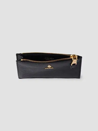 Prada Women's Leather Card Holder - Black | Thumbnail 2 Prada Women's Leather Card Holder - Black | Thumbnail 2