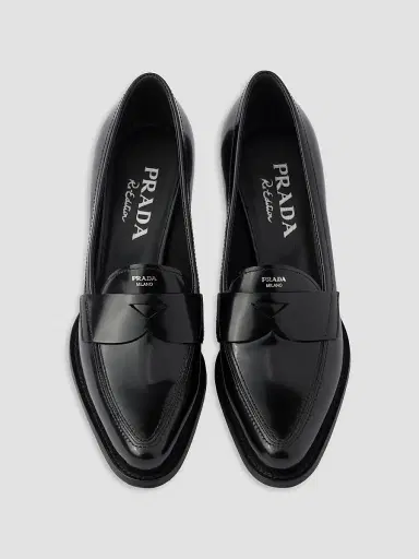 Prada Women's Brushed Leather Loafers | Thumbnail 3 Prada Women's Brushed Leather Loafers | Thumbnail 3