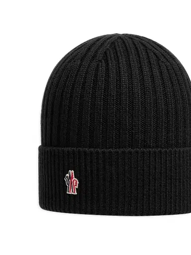Moncler Grenoble Men's Beanie Hat in Wool - Black | Thumbnail 3 Moncler Grenoble Men's Beanie Hat in Wool - Black | Thumbnail 3
