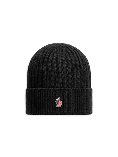 Moncler Grenoble Men's Beanie Hat in Wool - Black | Thumbnail 1 Moncler Grenoble Men's Beanie Hat in Wool - Black | Thumbnail 1