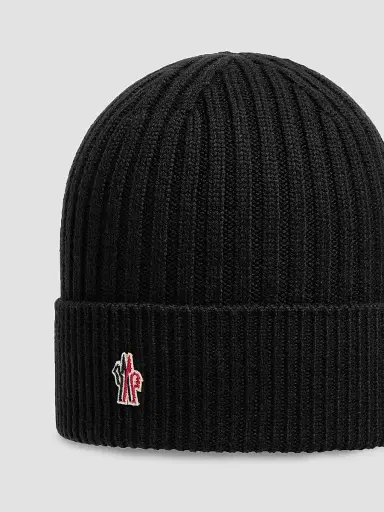Moncler Grenoble Men's Beanie Hat in Wool - Black | Thumbnail 3 Moncler Grenoble Men's Beanie Hat in Wool - Black | Thumbnail 3