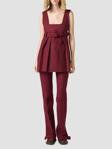 Miu Miu Women's Waxed Double Wool Dress | Thumbnail 2 Miu Miu Women's Waxed Double Wool Dress | Thumbnail 2