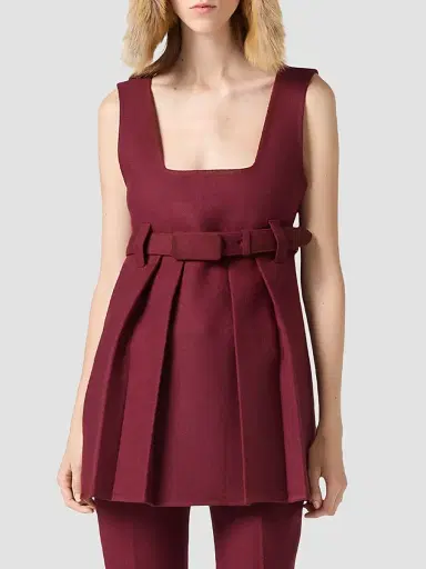 Miu Miu Women's Waxed Double Wool Dress | Thumbnail 3 Miu Miu Women's Waxed Double Wool Dress | Thumbnail 3