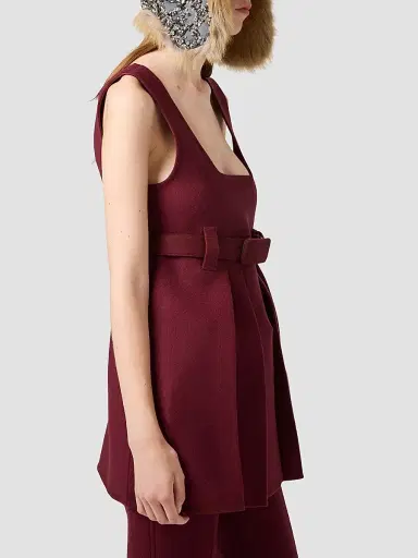 Miu Miu Women's Waxed Double Wool Dress | Thumbnail 4 Miu Miu Women's Waxed Double Wool Dress | Thumbnail 4