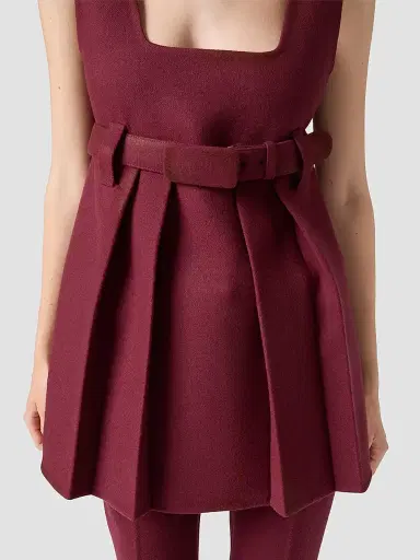 Miu Miu Women's Waxed Double Wool Dress | Thumbnail 6 Miu Miu Women's Waxed Double Wool Dress | Thumbnail 6