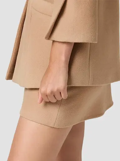 Miu Miu Women's Waxed Double Wool Mini-Skirt | Thumbnail 3 Miu Miu Women's Waxed Double Wool Mini-Skirt | Thumbnail 3