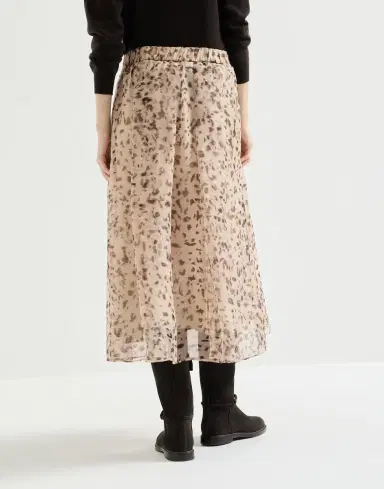 Brunello Cucinelli Lynx print organza skirt | Thumbnail 3 Brunello Cucinelli Lynx print organza skirt | Thumbnail 3