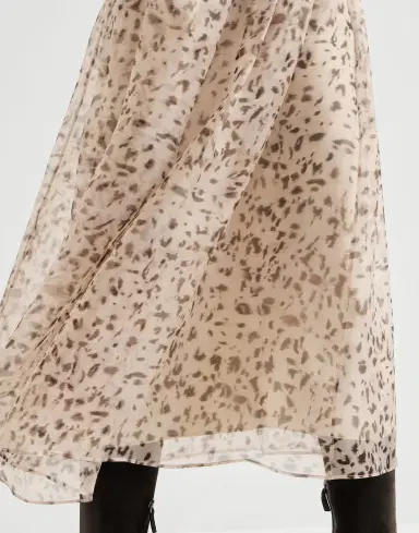 Brunello Cucinelli Lynx print organza skirt | Thumbnail 4 Brunello Cucinelli Lynx print organza skirt | Thumbnail 4