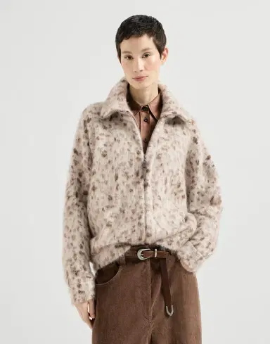 Brunello Cucinelli Mohair and wool lynx jacquard cardigan | Thumbnail 2 Brunello Cucinelli Mohair and wool lynx jacquard cardigan | Thumbnail 2