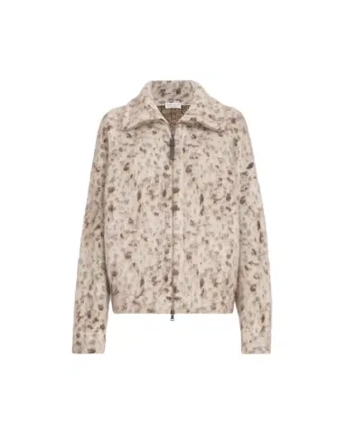 Brunello Cucinelli Mohair and wool lynx jacquard cardigan | Thumbnail 1 Brunello Cucinelli Mohair and wool lynx jacquard cardigan | Thumbnail 1