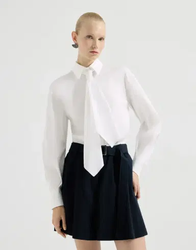 Brunello Cucinelli Shirt with tie and monili | Thumbnail 2 Brunello Cucinelli Shirt with tie and monili | Thumbnail 2